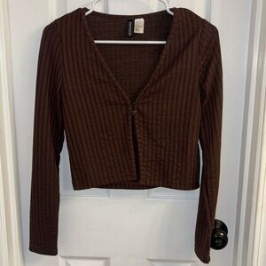 H&M open brown cardigan